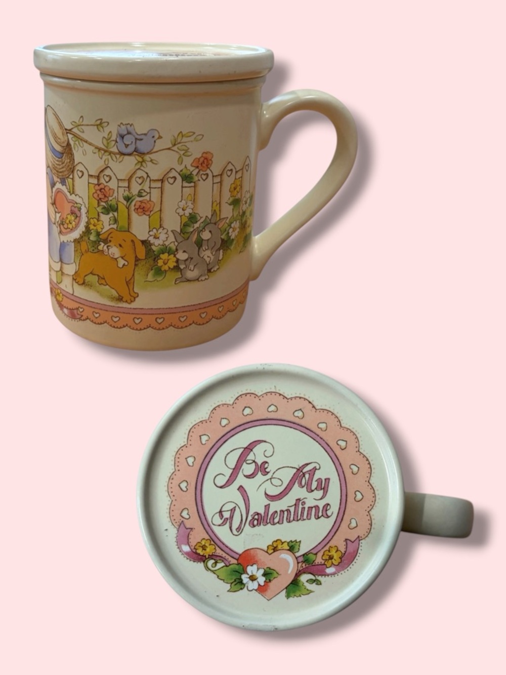 Country Kids “Be My Valentine” Ceramic Mug & Coaster Set